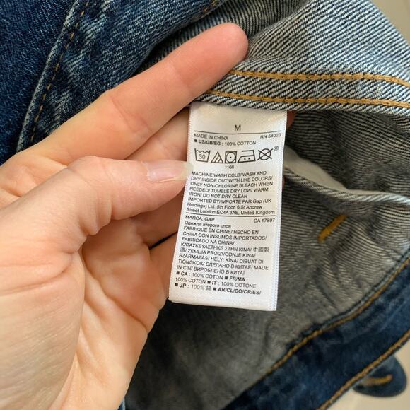 Gap medium wash rainbow embroidered logo denim jacket medium - Picture 8 of 8